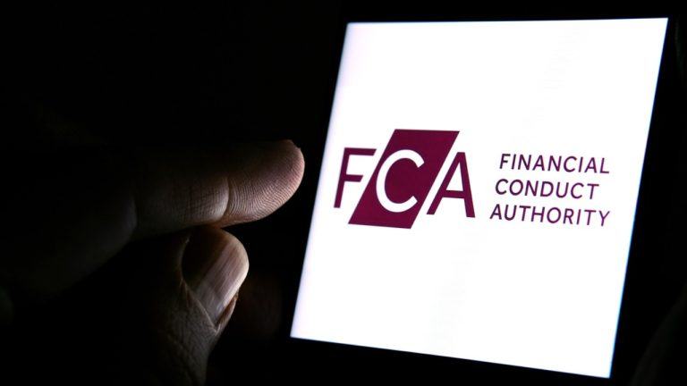 Financial Conduct Authority logo on screen