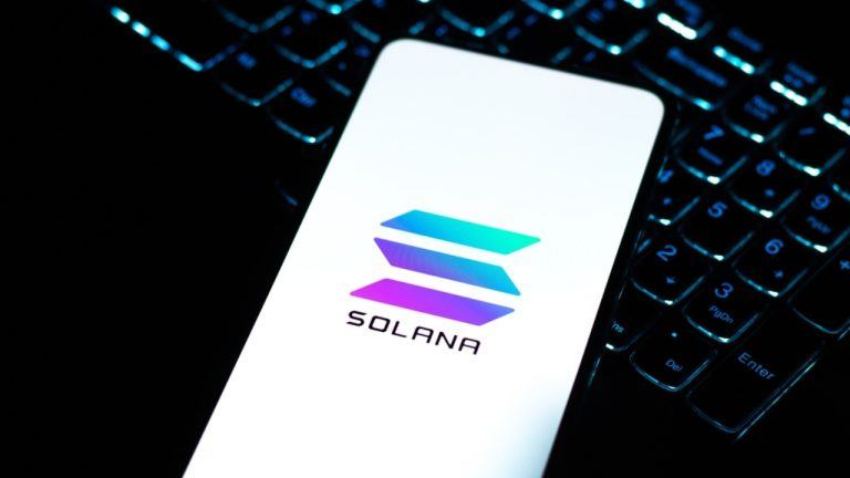 Solana on mobile with glowing keyboard
